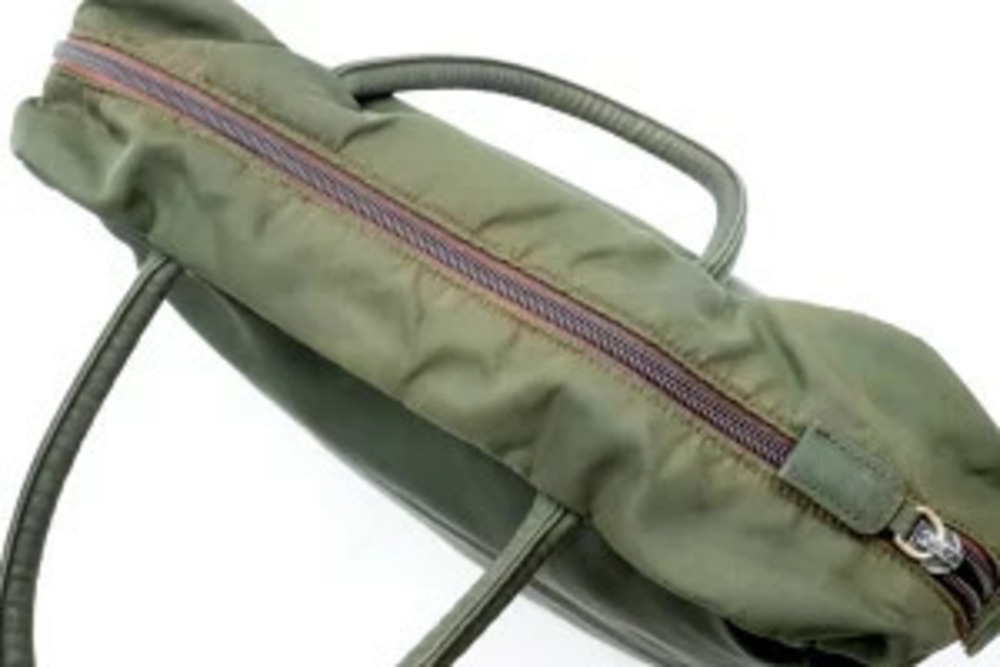 Prada Tote Triangle Plate Tessuto Khaki Green - Picture 7 of 9